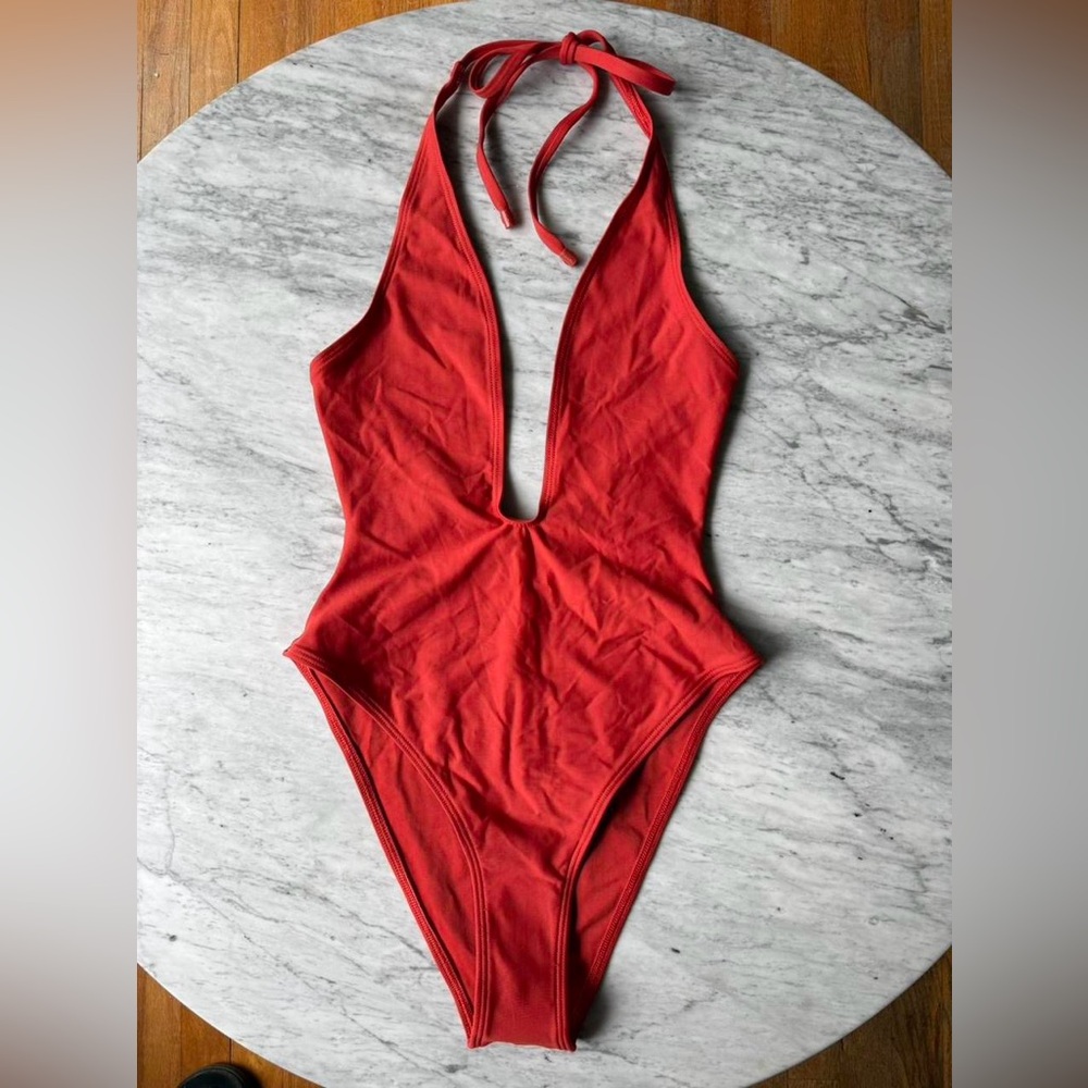 SKIMS Swim Deep Plunge One Piece - Picture 2 of 9